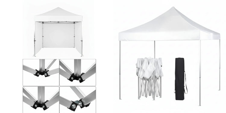 Aluminum white gazebo 2m x 2m with 3 side walls
