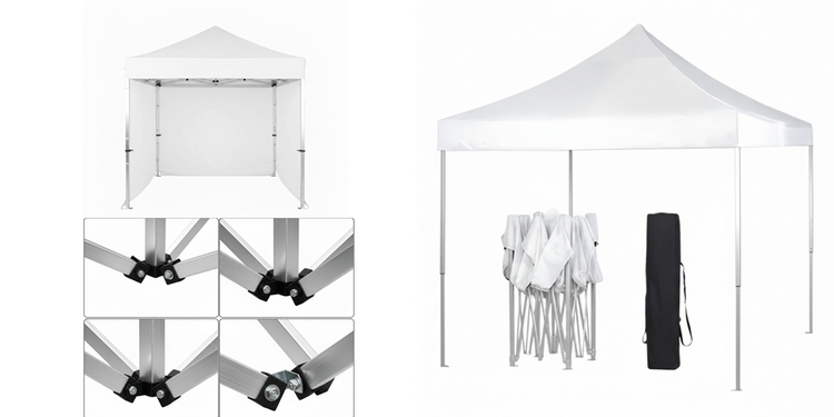 Gazebo Aluminum 3m x 3m | 3 Side Walls | Outdoor Pop-Up Shelter