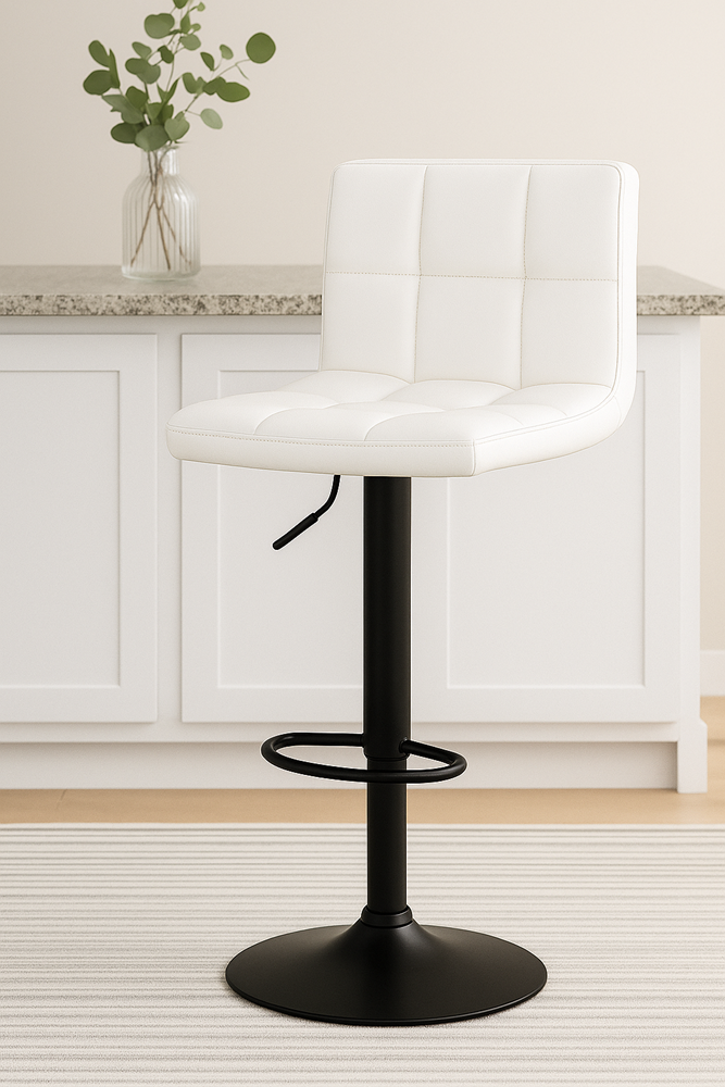 Bar Stool White Black Base UT-C8541