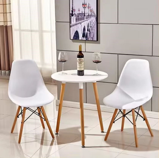 Black Wooden Round Table 80cm