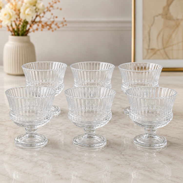 Glass Dessert Bowl 6pc YJZJ-6802-1