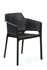 Black plastic patio and dining chair with a grid-patterned back and seat YH-376