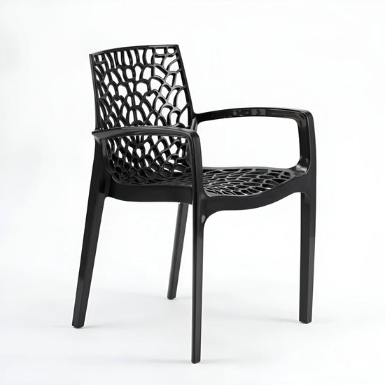 Black lattice chair on a white background