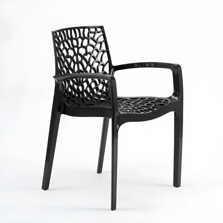 Black lattice chair on a white background