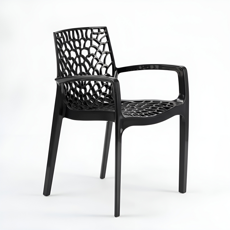Modern Indoor / Outdoor Chair | Spiderweb Design & Stackable | YH-675