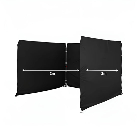 Black Gazebo 2m x 2m Side Walls only. Outdoor Panels for Privacy on a white background
