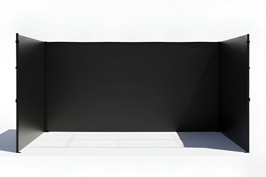 Black Gazebo 3m x 4.5m Side Walls only. Outdoor Panels for Privacy on a white background
