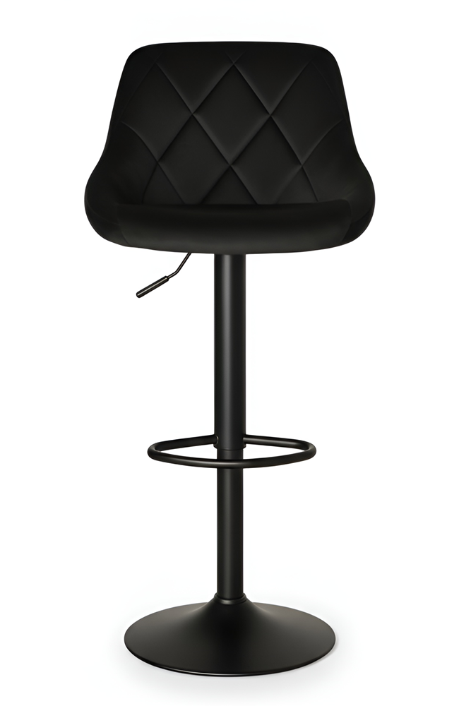 Adjustable Black Velvet Bar Stool | Swivel & Gas Lift | UT-C847