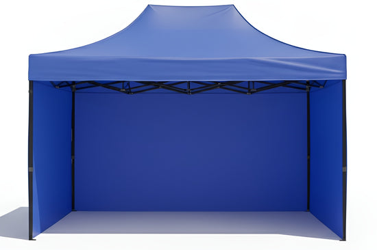 Blue Gazebo Steel 3m x 4.5m Heavy Duty 3 Side Walls, Outdoor Pop-Up Shelter & Weather Resistant on a white background