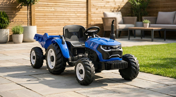 Tractor 12V Electric Ride-On for Kids | Trailer & Dual Motor | BBL-MB0068 A