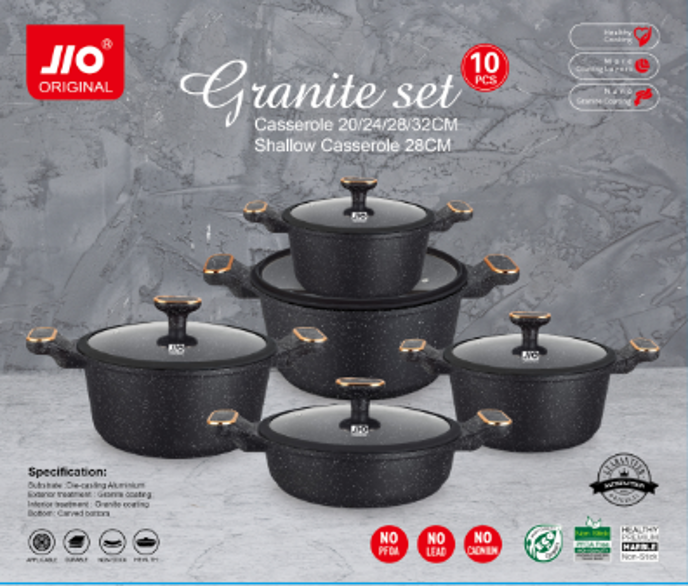 Granite Shallow Pot 28cm J-0810