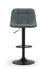 Grey PU Leather Adjustable Bar Stool UT-C602 with Tufted Seat and Black Powder-Coated Base.