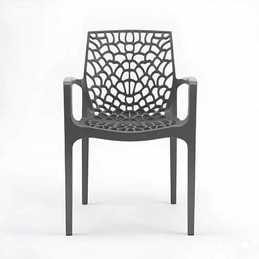 Modern chair with a geometric pattern on a white background