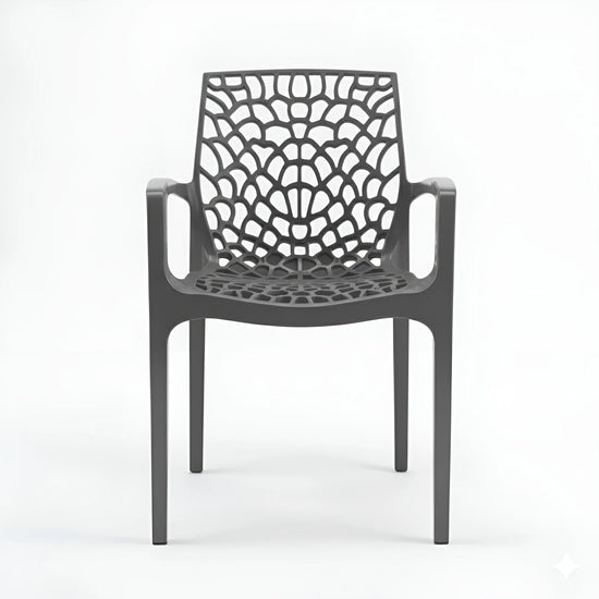 Modern chair with a geometric pattern on a white background