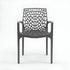 Modern chair with a geometric pattern on a white background