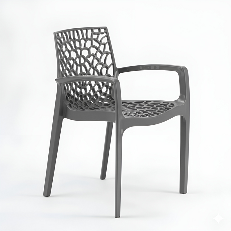 Modern Indoor / Outdoor Chair | Spiderweb Design & Stackable | YH-675