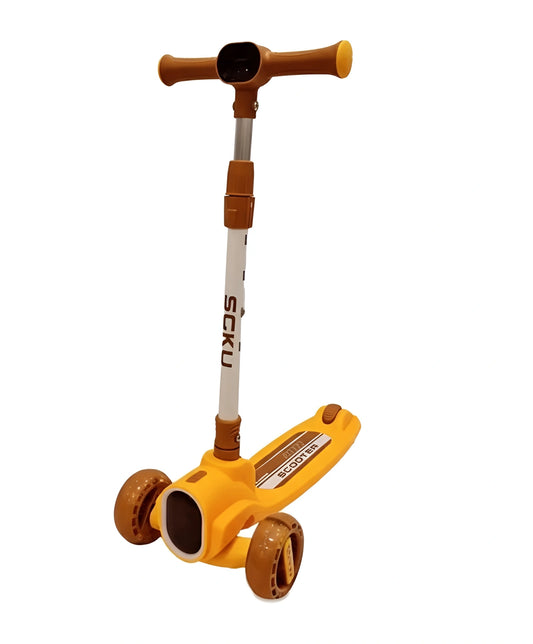Orange kids' and adults' 3-wheel scooter with LED lights 103-160