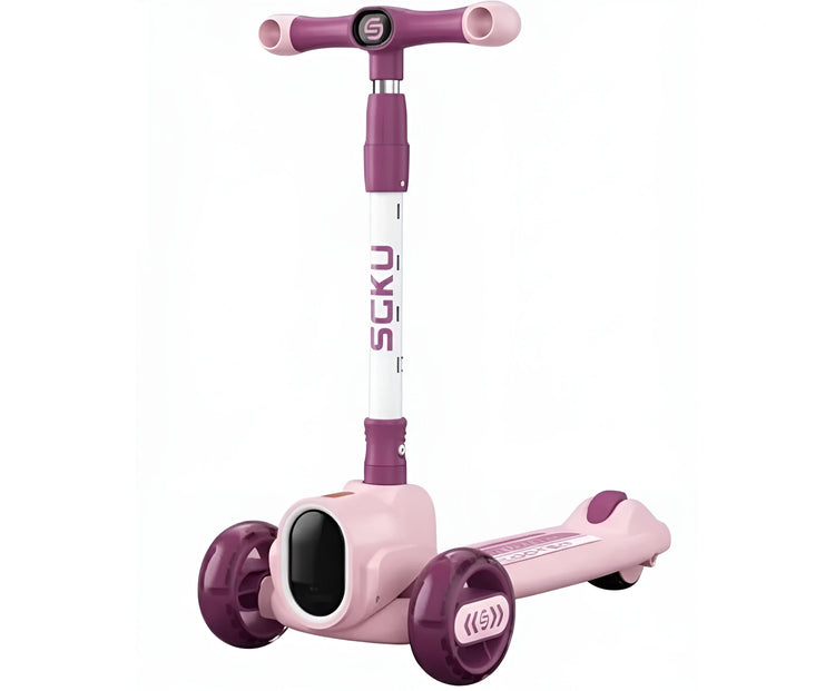 Pink 3-wheel scooter for toddlers with light-up wheels 103-160