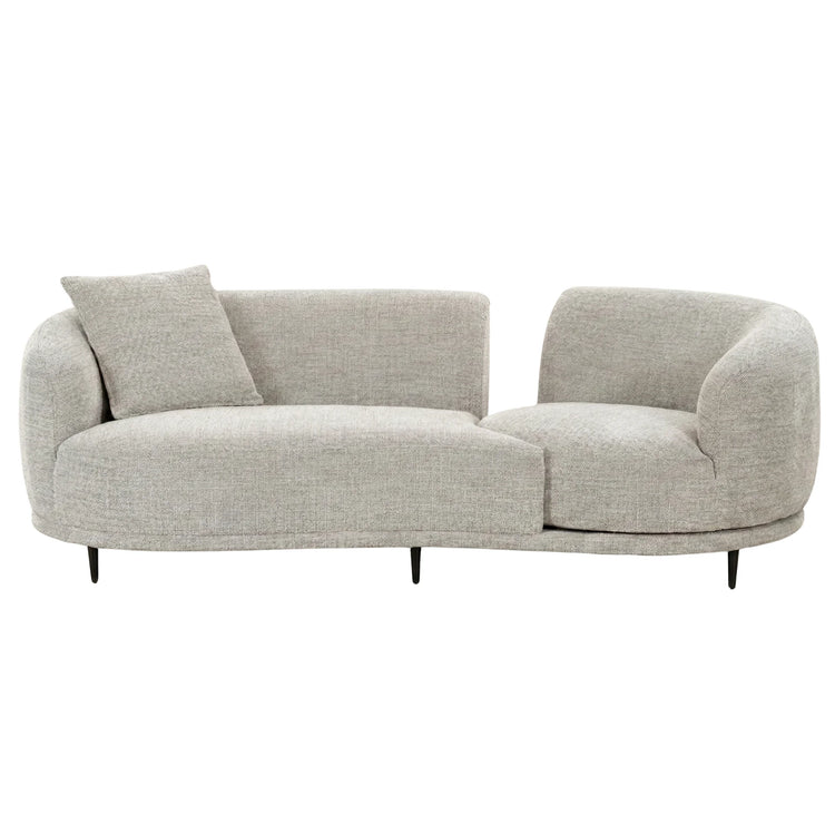 Modern light grey curved modular couch set with 3 seater and 1 seater sections