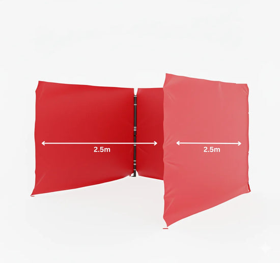 Red Gazebo 2.5m x 2.5m Side Walls only. Outdoor Panels for Privacy on a white background