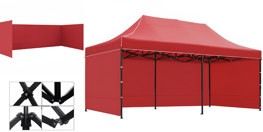 Gazebo Steel 3m x 6m with Side Walls
