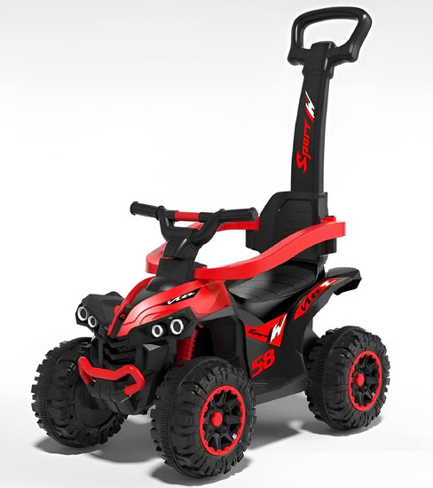 Red Kids' Ride-On 4-Wheeler (J-MB8562) with a realistic design and sound effects.