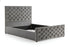 Silver chenille gas lift Queen bed frame with tufted button headboard (3207G)