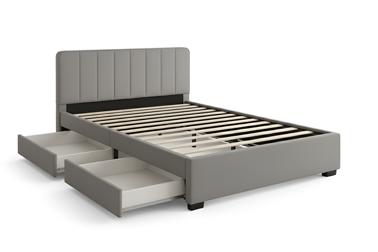 Tufted Fabric Bed Frame with Drawers | Storage Bed | 4182-3D