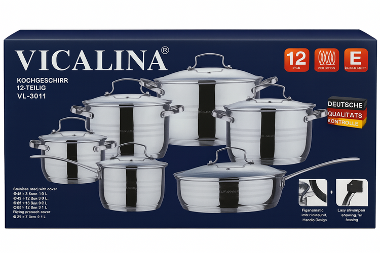 Stainless Steel Cookware 12pc VL-3011
