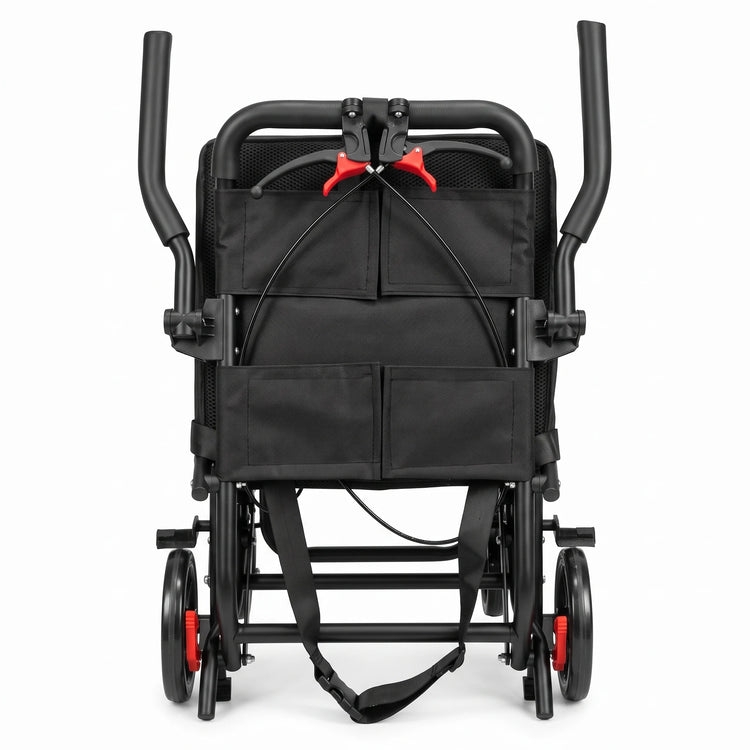 Lightweight Folding Wheelchair Mobility Aid with Handbrakes