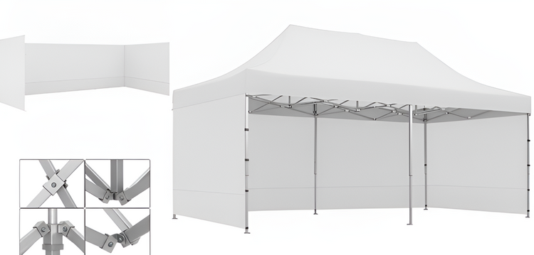 Gazebo Aluminum Hex40 3m x 6m with 3 Sidewalls