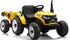 12V electric ride-on tractor for kids with detachable trailer and remote control, available in Red, Green, Yellow, and Blue - Model BBL-MB0068 A.