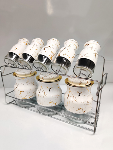 Condiment Set Salt Pepper Holder 8pcs 