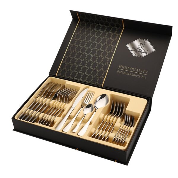 CUTLERY DELUXE STAINLESS STEEL 18/10 24PIECE SET - Image 2