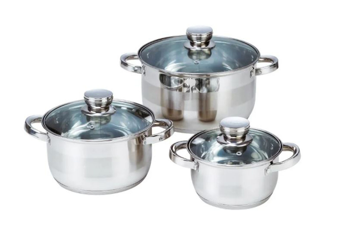 Cookware Set 6pcs High Quality Stainless Steel - Dealsdirect.co.nz